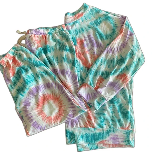 Chicsoul Tie Dye Lounge Set Women's 3XL Top/2XL Pants - Picture 1 of 13